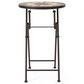 Hearth and Haven Silvester Outdoor Round Folding End Table in Beige and Black, , large