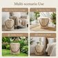 Hearth and Haven Outdoor Side Table with Braided Cord Design in Wood Brown, , large