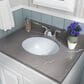 MSI 17.1" x 14.12" Oval Porcelain Undermount Bathroom Vanity Sink in White, , large