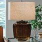 Ashley Bainmore Table Lamp in Deep Amber and Black, , large