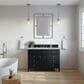 James Martin Vanities Brittany 48" Single Bathroom Vanity in Black Onyx with 3 cm Victorian Silver Quartz Top and Rectangular Sink, , large