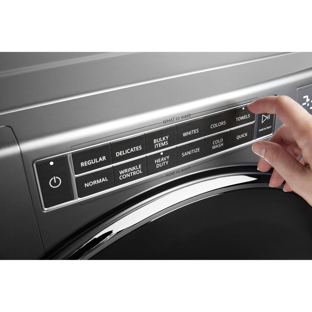 Whirlpool 5.0 Cu. Ft. Front Load Washer and 7.4 Cu. Ft. Gas Dryer Pair in Chrome Shadow, , large