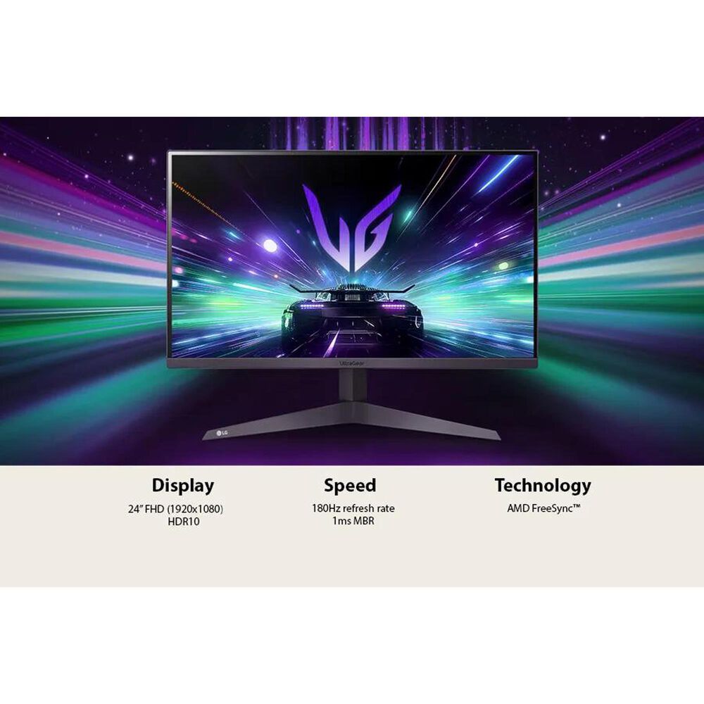 LG 24&quot; UltraGear FHD 180Hz HDR10 AMD FreeSync Gaming Monitor in Black, , large