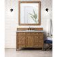 James Martin Vanities Brittany 48" Single Bathroom Vanity in Saddle Brown with 3 cm Eternal Jasmine Pearl Quartz Top and Rectangular Sink, , large