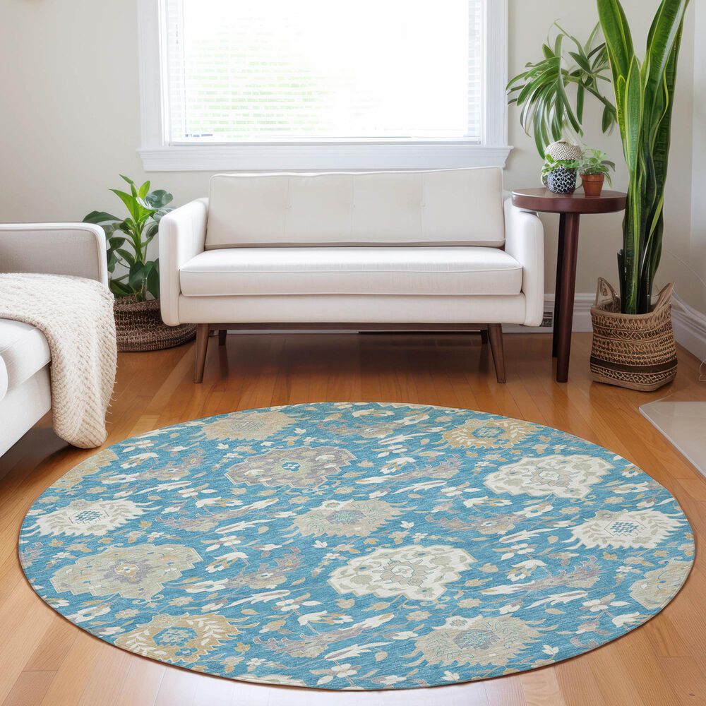 Dalyn Rug Company Tabrook TB4 Blue 8&#39; Round Area Rug, , large
