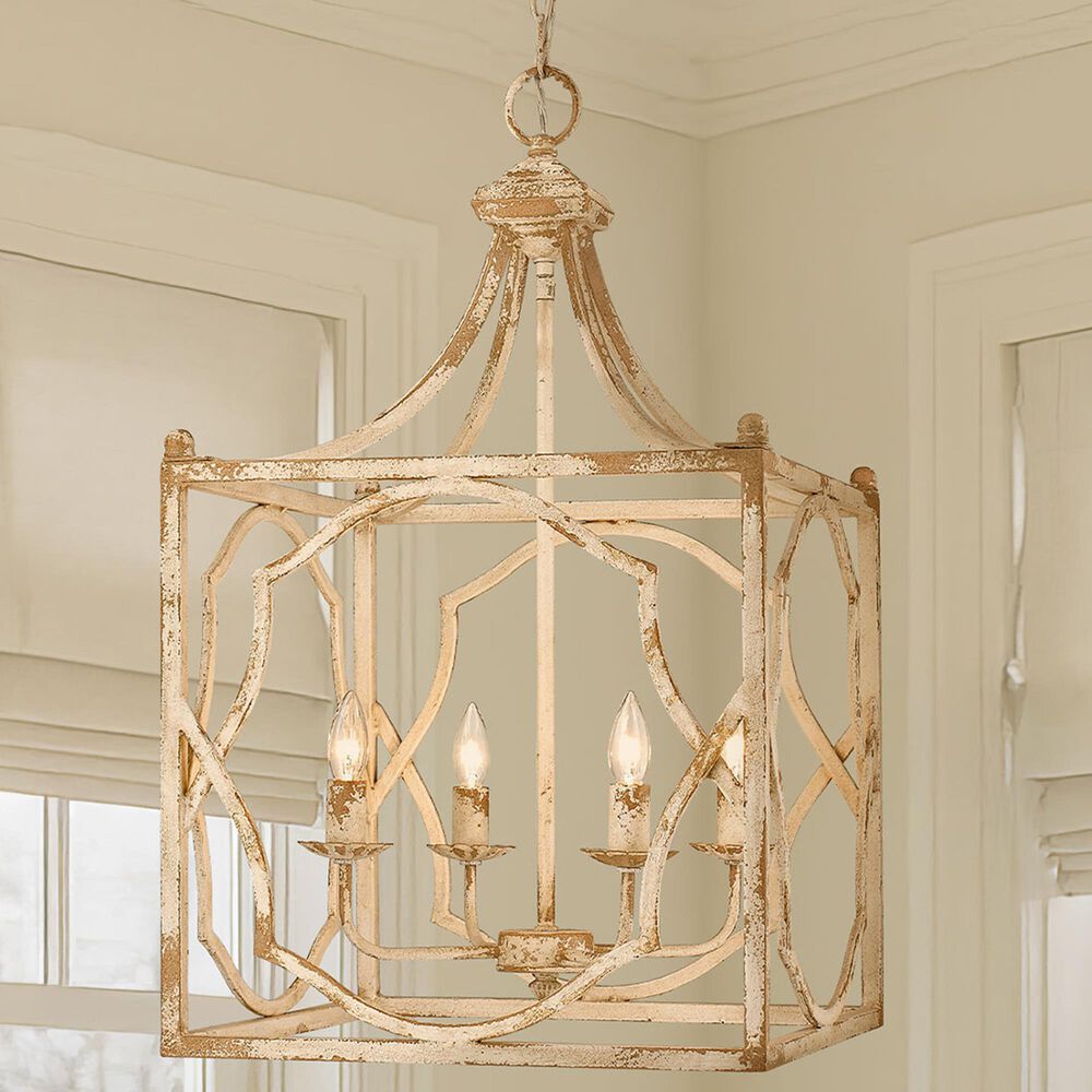 Golden Lighting Laurent 4-Light Pendant in Antique Ivory and Gold, , large