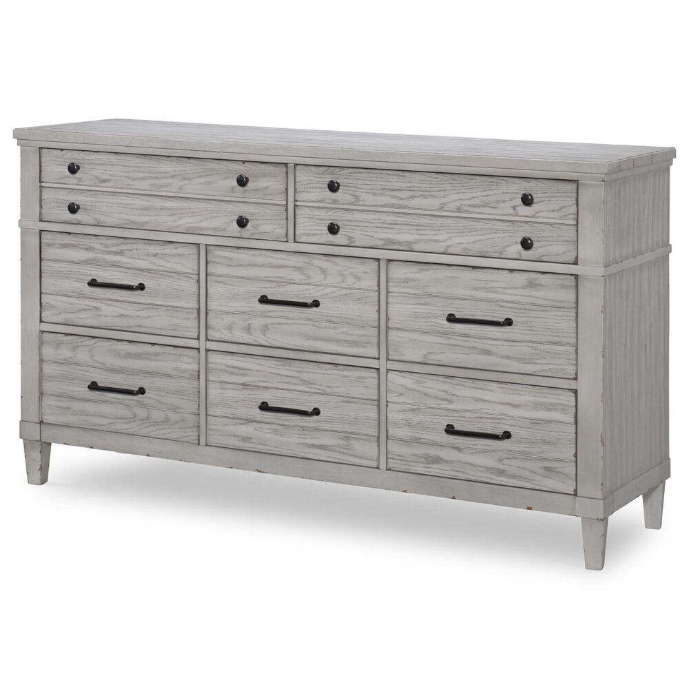 Legacy Classic Belhaven 8-Drawer Dresser and Mirror in Weathered Plank, , large