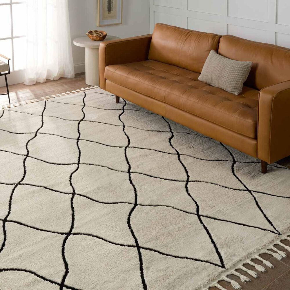 Jaipur Jaida Treble Gray Morn and Jet Black 5&#39; x 7&#39; Area Rug, , large