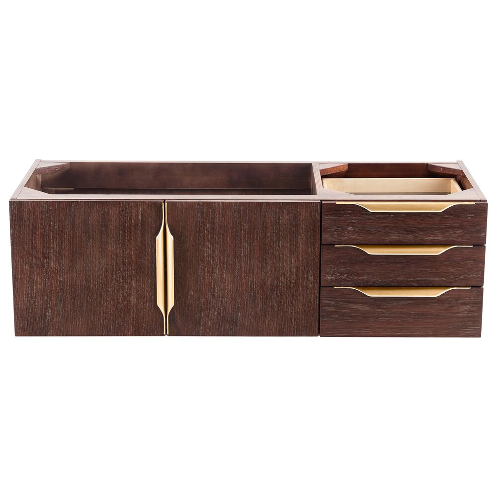 James Martin Mercer Island 48" Single Bathroom Vanity Cabinet in Coffee Oak with Brushed Gold Hardware, , large