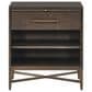Furniture Worldwide Montclair 1 Drawer 2 Shelves Nightstand in Medium Brown and Smoked Gold, , large