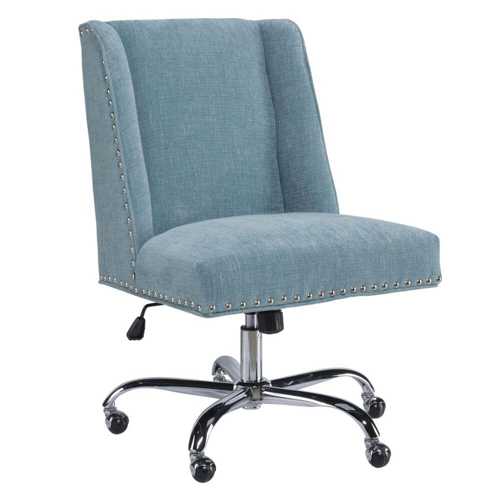 Linden Boulevard Draper Office Chair in Aqua, , large
