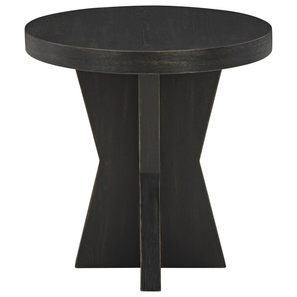 Ashley Galliden Round End Table in Aged Black, , large