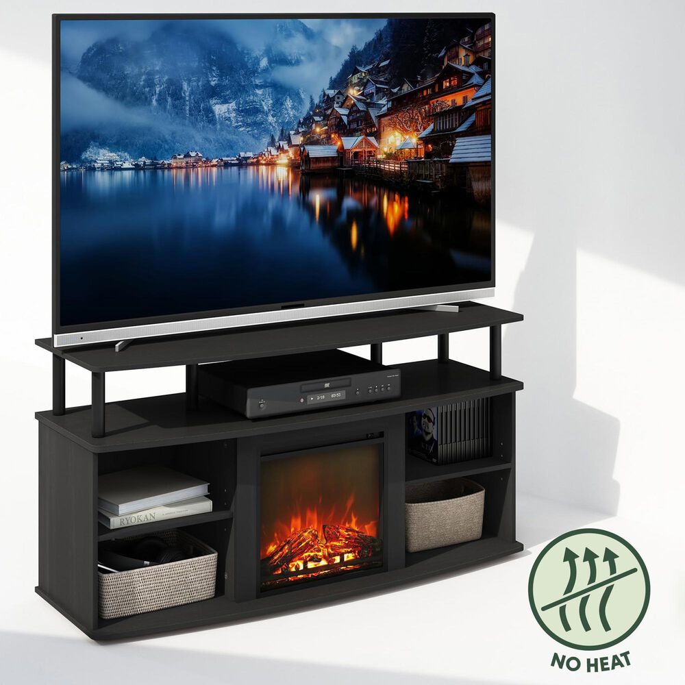 HOMLUX 47" TV Stand with No Heat Electric Fireplace in Americano and Black, , large