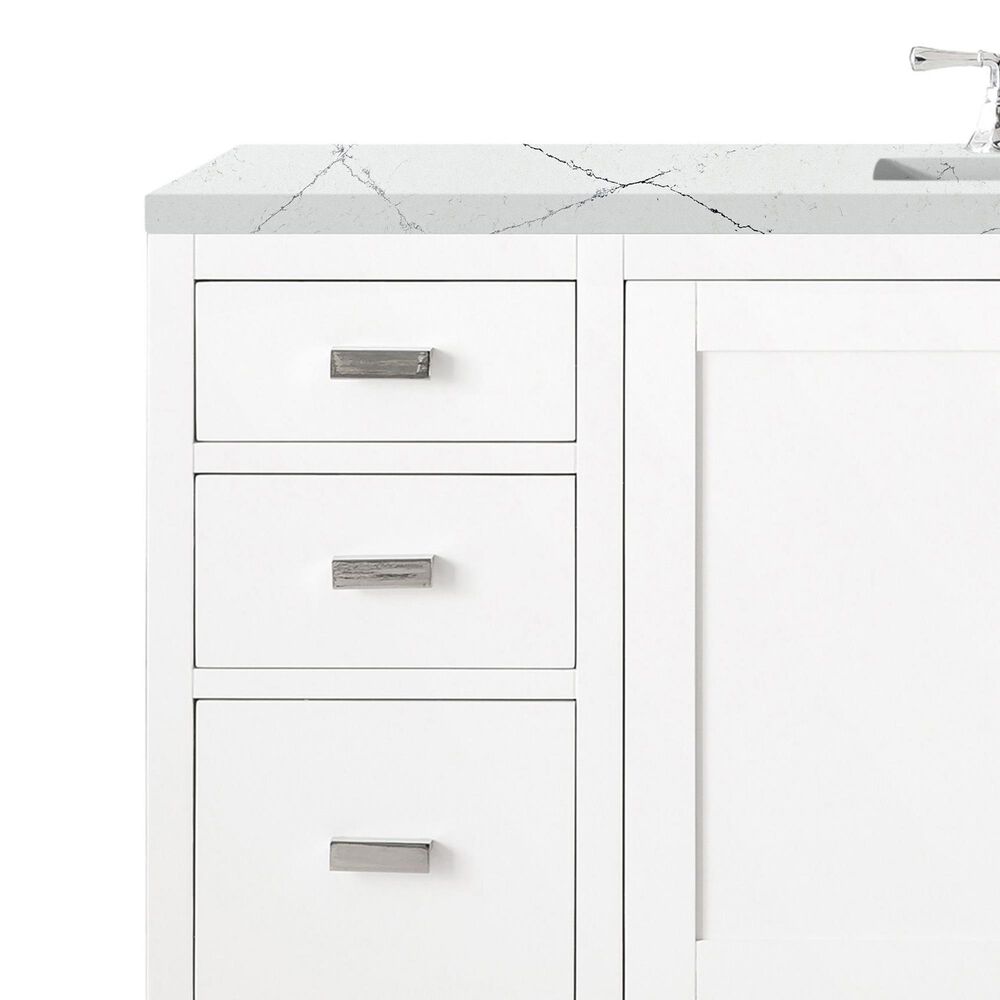 James Martin Vanities Addison 60" Single Bathroom Vanity in Glossy White with 3 cm Ethereal Noctis Quartz Top and Rectangular Sink, , large