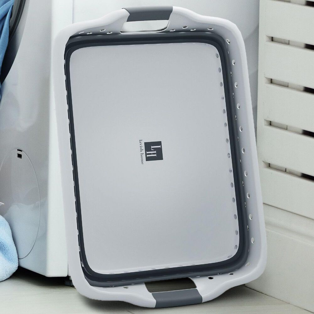 Timberlake Collapsible Laundry Basket in Gray, , large