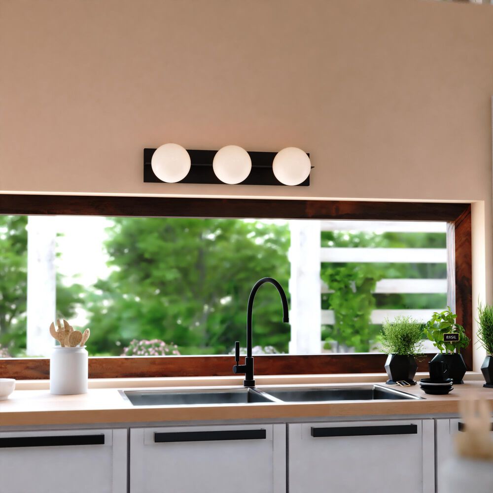 Vaxcel Parkview 3-Light Bathroom Vanity in Matte Black, , large
