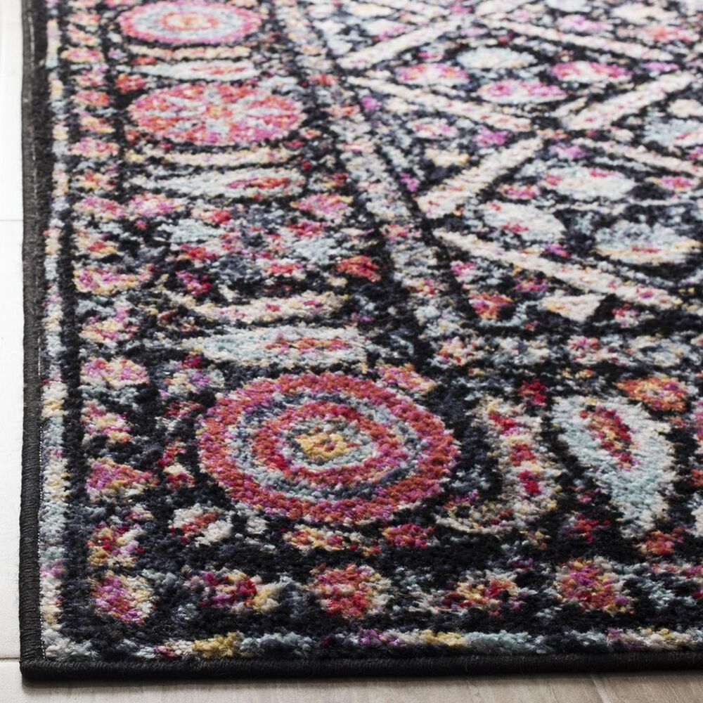 Safavieh Adirondack ADR203Z 2&#39;6&quot; x 8&#39; Black and Fuchsia Runner, , large