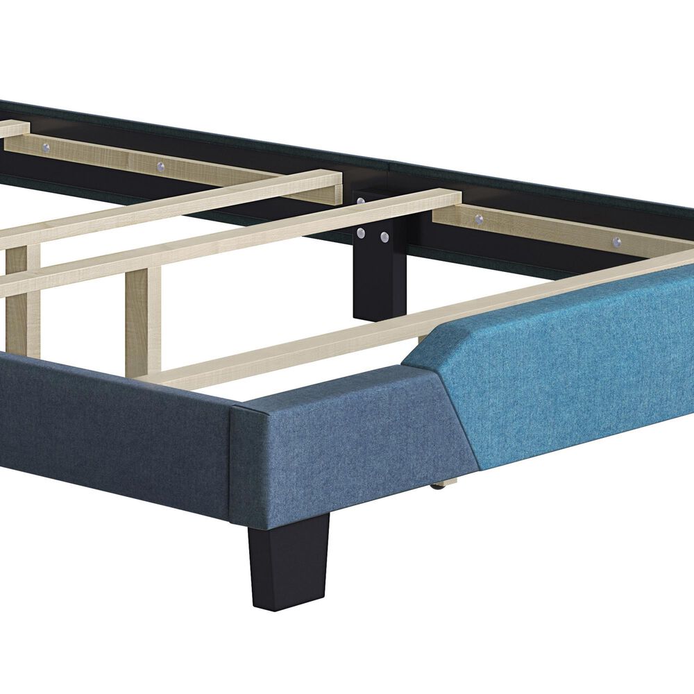 Accent Tuscany Full Upholstered Bed in Ocean Blue and Blue, , large