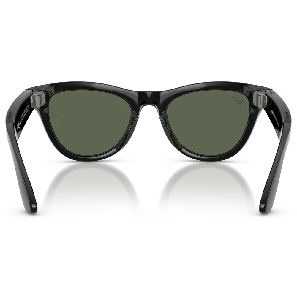 Rayban Glasses Skyler Gen 2 Sunglasses with Green Lenses in Shiny Black, , large
