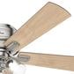 Hunter Crestfield 52" Low Profile LED Ceiling Fan in Brushed Nickel, , large