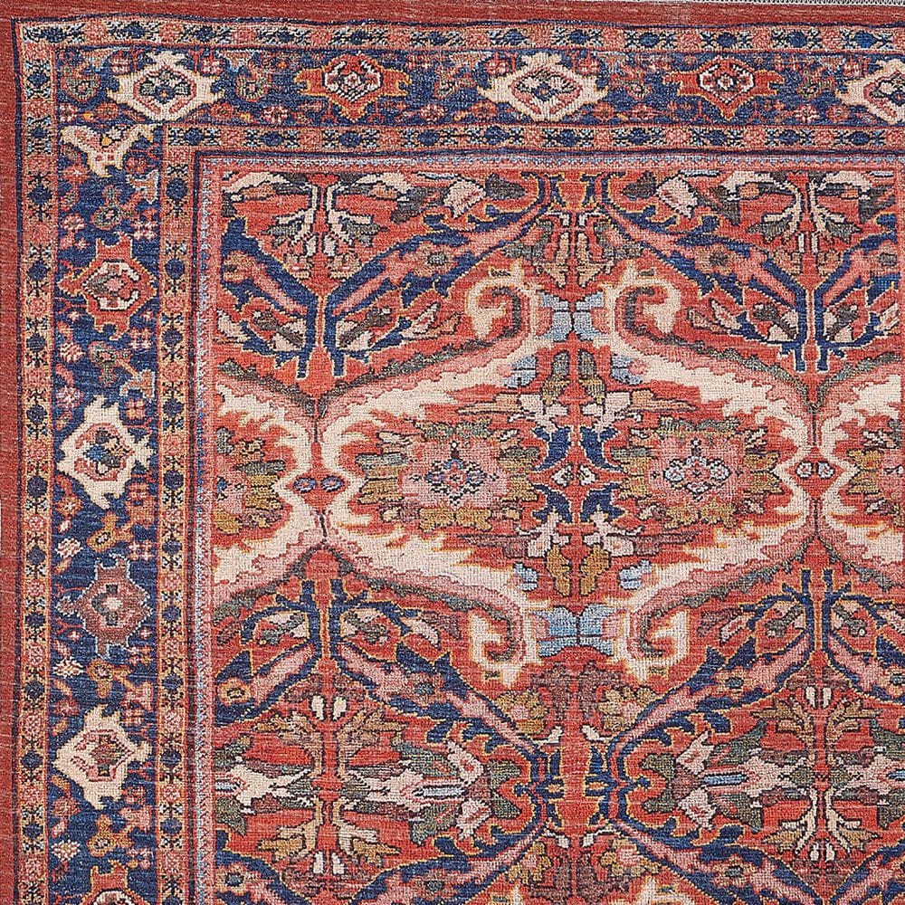 Feizy Rawlins 39HMF 2&#39;7&quot; x 8&#39; Red and Navy Runner, , large