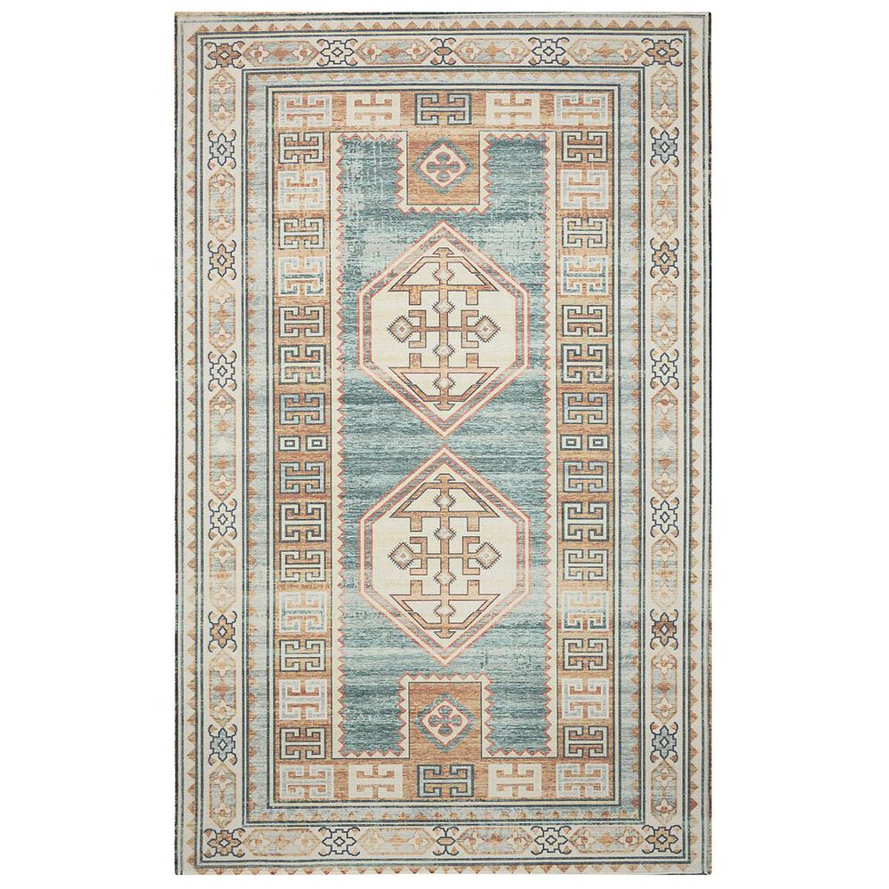 Nourison Madera MAD04 7"10" x 10" Teal Green Area Rug, , large