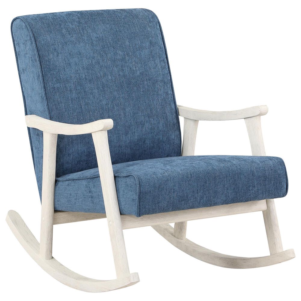 OSP Home Gainborough Rocker with Antique White Frame in Navy, , large