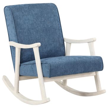 OSP Home Gainborough Rocker with Antique White Frame in Navy, , large