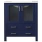 Lexora Home Volez 30" Single Bathroom Vanity in Navy Blue with 2 cm White Ceramic Top and Rectangular Sink, , large