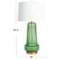 Creative Coop Bernadette Ribbed Glass Table Lamp in Green, , large