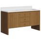 James Martin Hudson 60" Double Bathroom Vanity in Honey Oak with Single Hole 3 cm White Zeus Silestone Top and Rectangular Sinks, , large