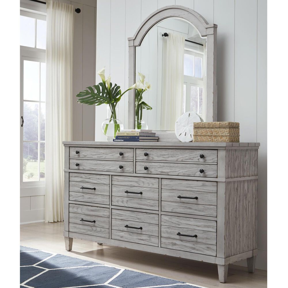 Legacy Classic Belhaven 8-Drawer Dresser and Mirror in Weathered Plank, , large