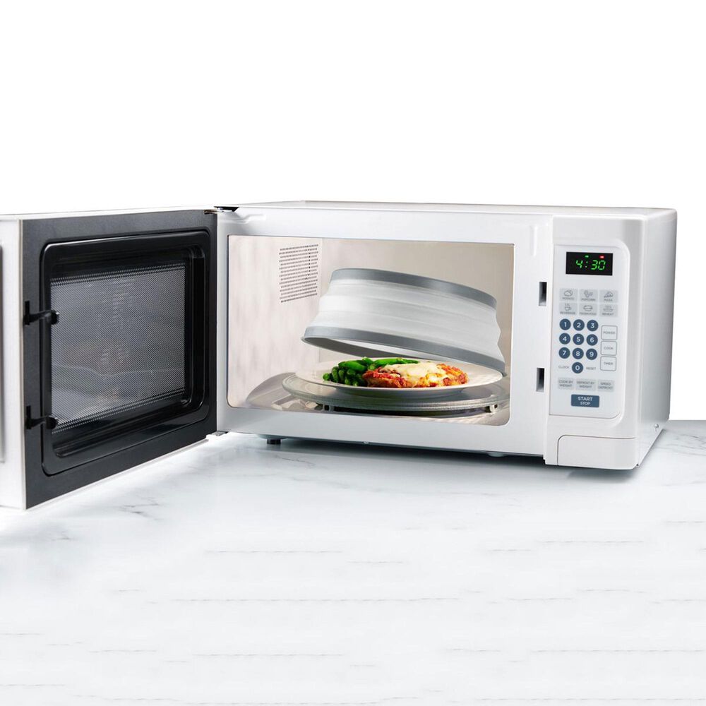 HIC Kitchen Collapsible Microwave Food Cover in Black and White, , large