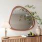 Hearth and Haven 45" Wall Mirror with Curvy Shape and Pine Wood Frame in Natural, , large