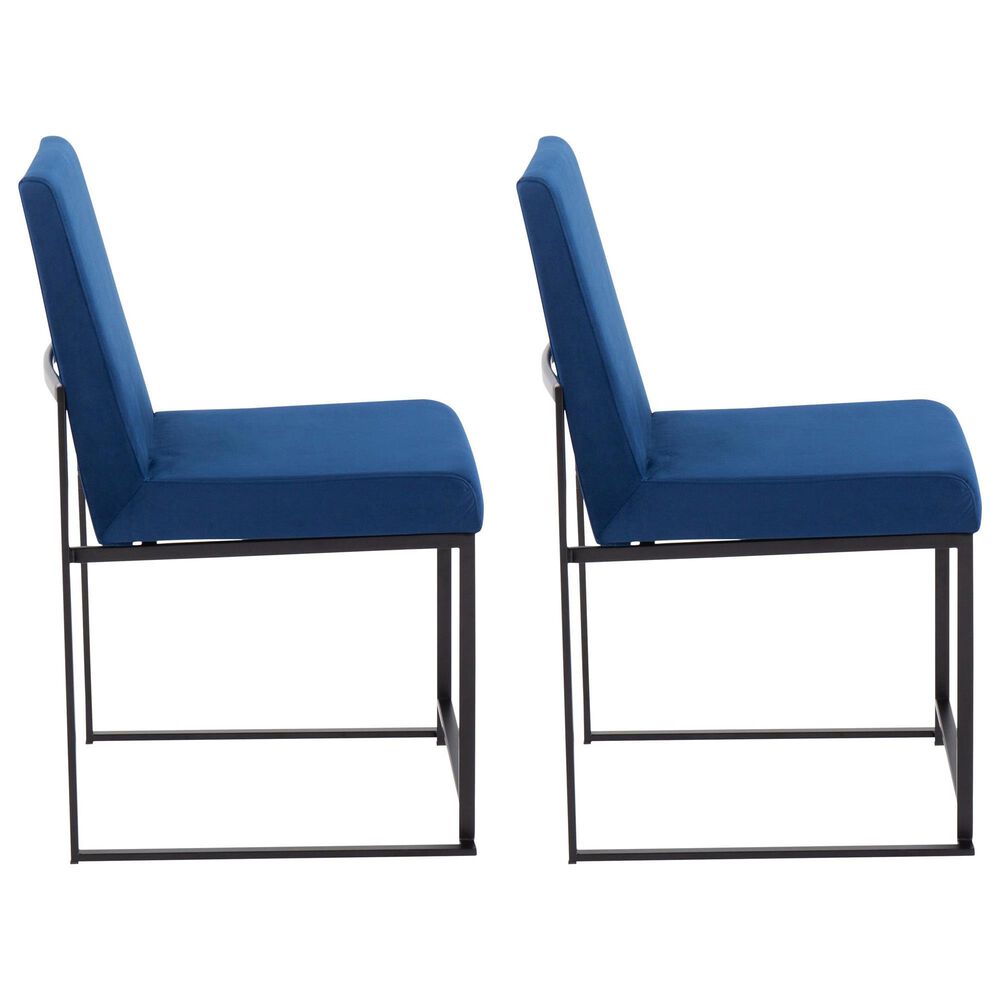 Lumisource Fuji Side Chair with Blue Cushion in Black &#40;Set of 2&#41;, , large