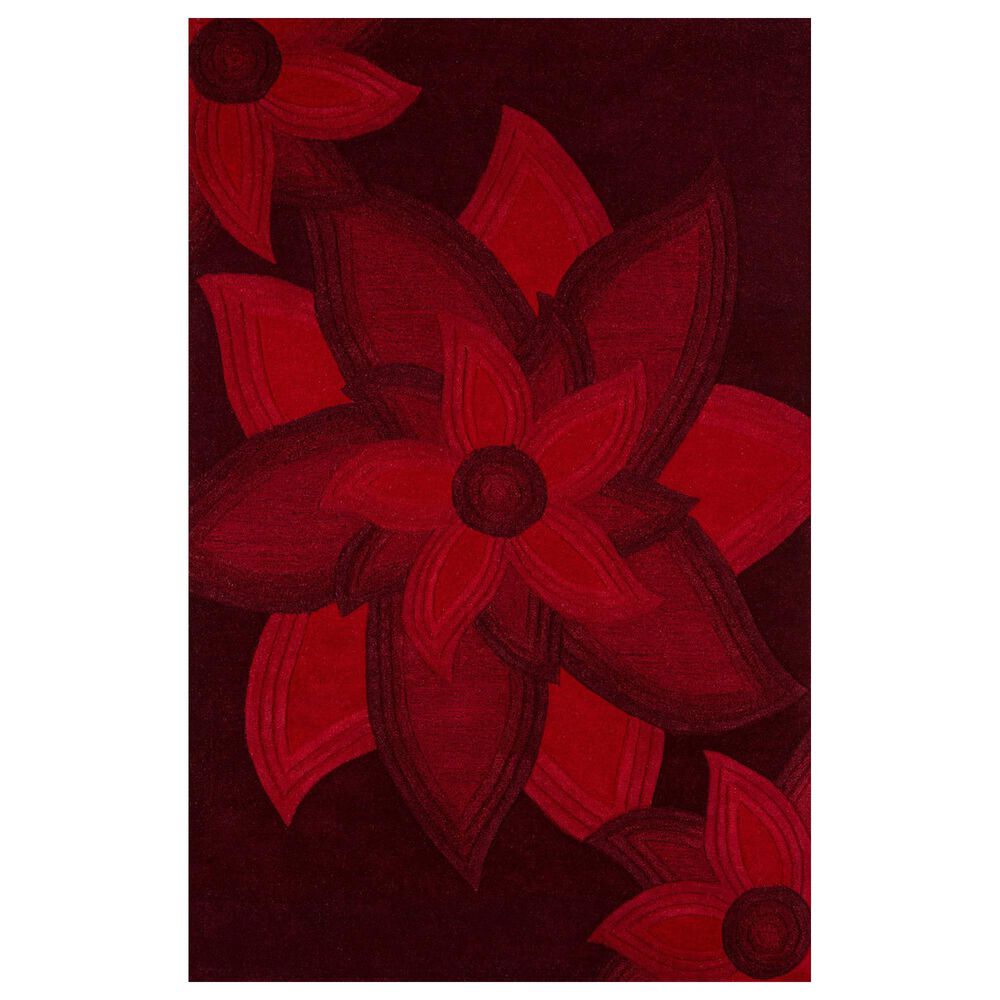 Momeni Delhi 3"6" x 5"6" Red Area Rug, , large
