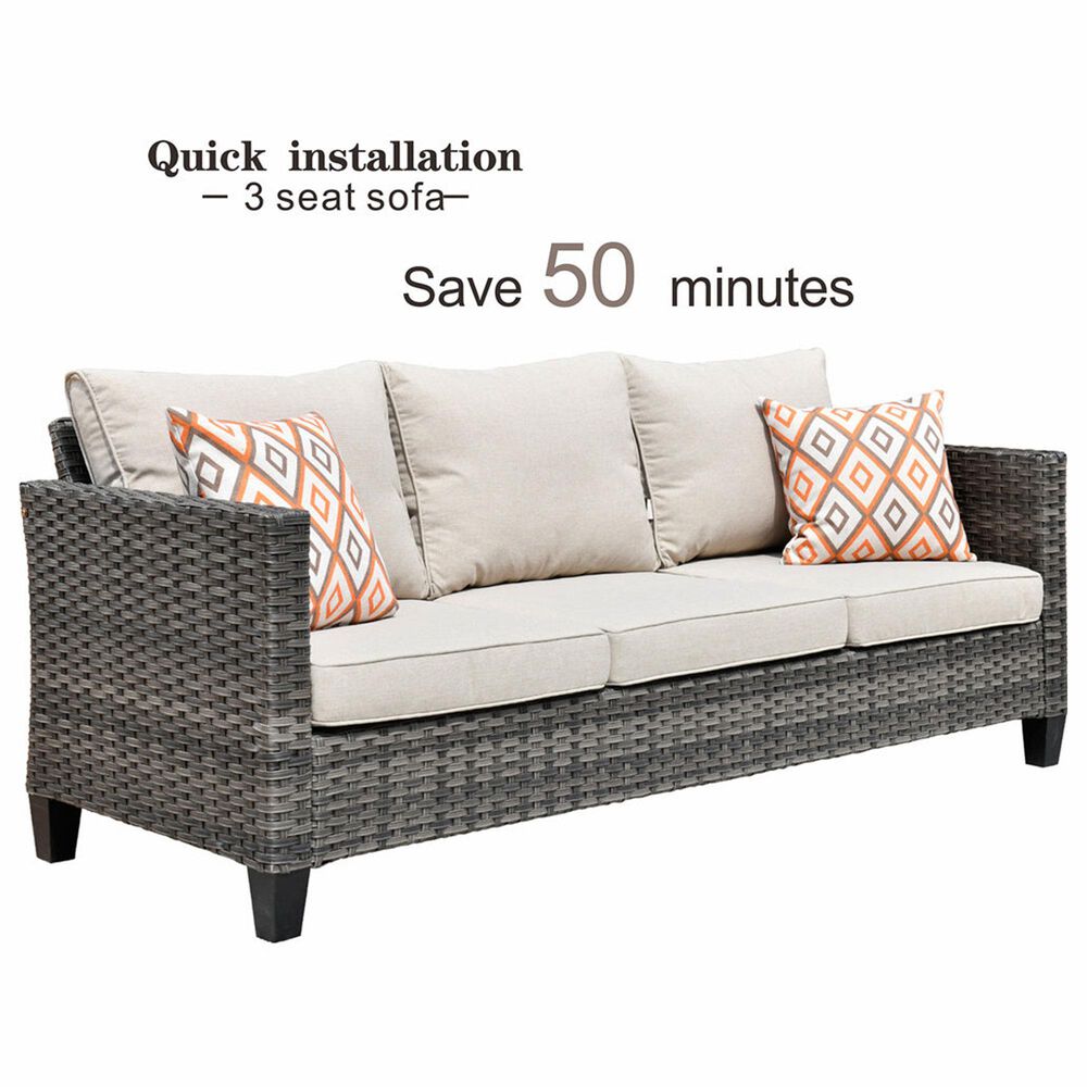 HOMLUX 7-Piece Patio Sofa Set in  Beige, , large