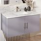 Lexora Home Geneva 36" Single Bathroom Vanity in Dark Grey with 2 cm White Carrara Marble Top and Rectangular Sink, , large