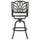 Hearth and Haven Outdoor Aluminum Swivel Barstool with Scrolled Arms in Bronze, , large