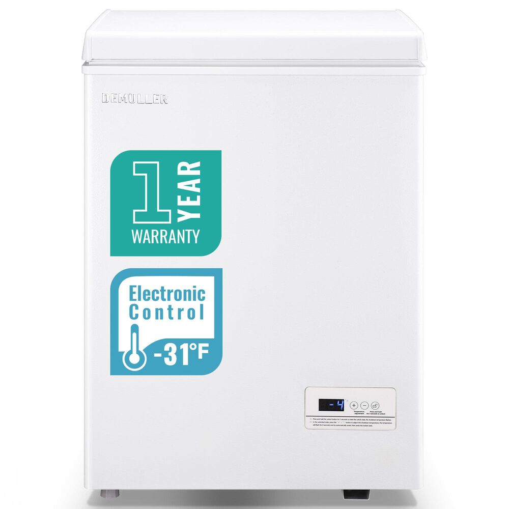 HOMLUX 3.5 Cu. Ft. Deep Chest Freezer with Removable Basket in White, , large