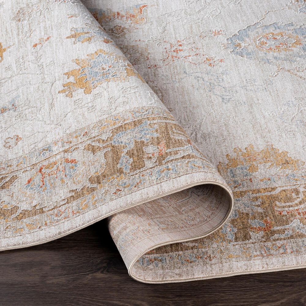 Surya Avant Garde 2&#39;7&quot; x 7&#39;3&quot; Orange, Blue and Beige Runner, , large