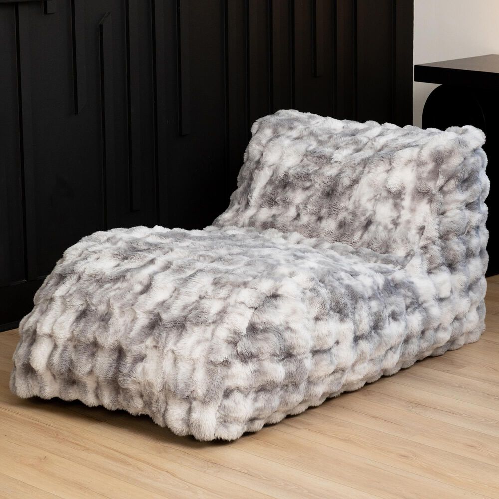 Jaxx Raven Relaxer Chaise Lounge Bean Bag Chair in Phantom Grey, , large