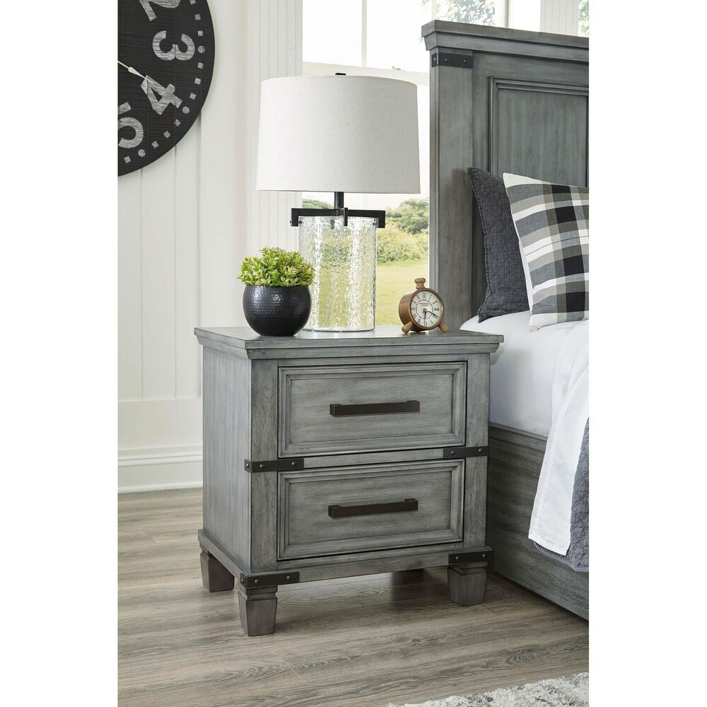 Ashley Russelyn 2 Drawer Nightstand in Gray, , large