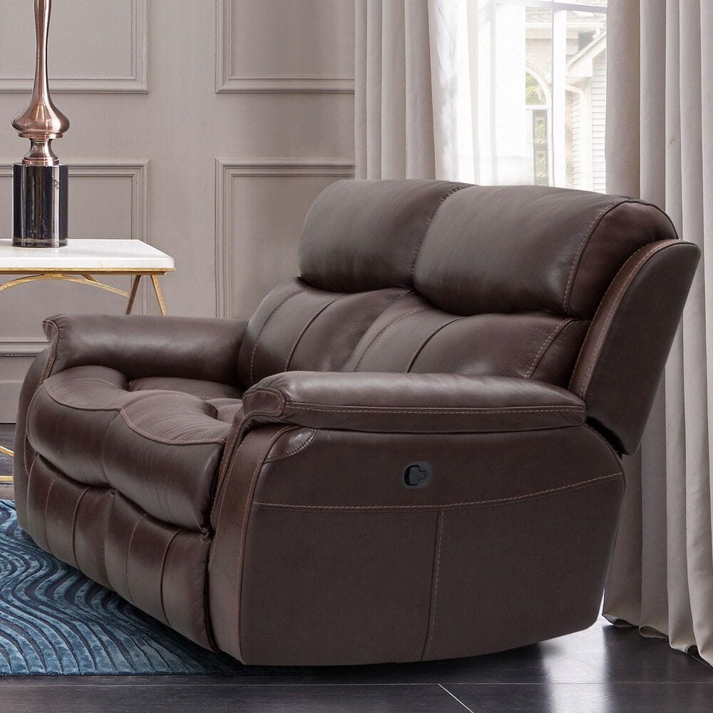 Oxford Furniture Manual Reclining Loveseat in Brazil Cocoa, , large