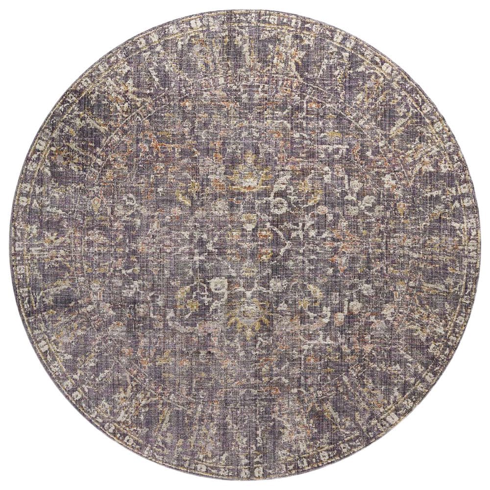 Chris Loves Julia x Loloi Rosemarie 3"2" Round Graphite and Multicolor Area Rug, , large
