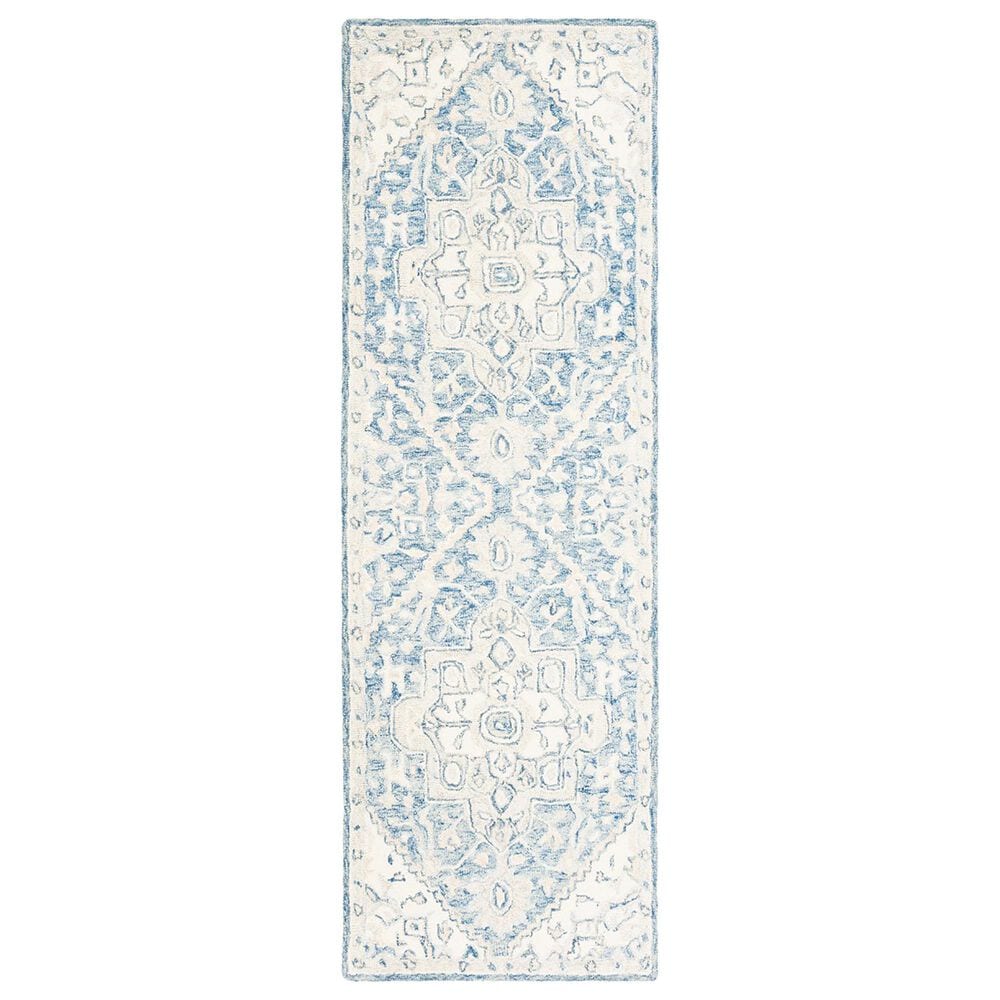 Safavieh Micro-Loop MLP503M 2"3" x 11" Blue and Ivory Runner, , large