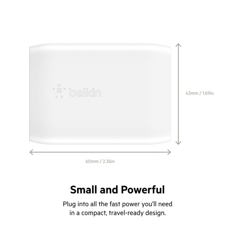 Belkin BoostCharge 30W USB-C PD Wall Charger in White, , large