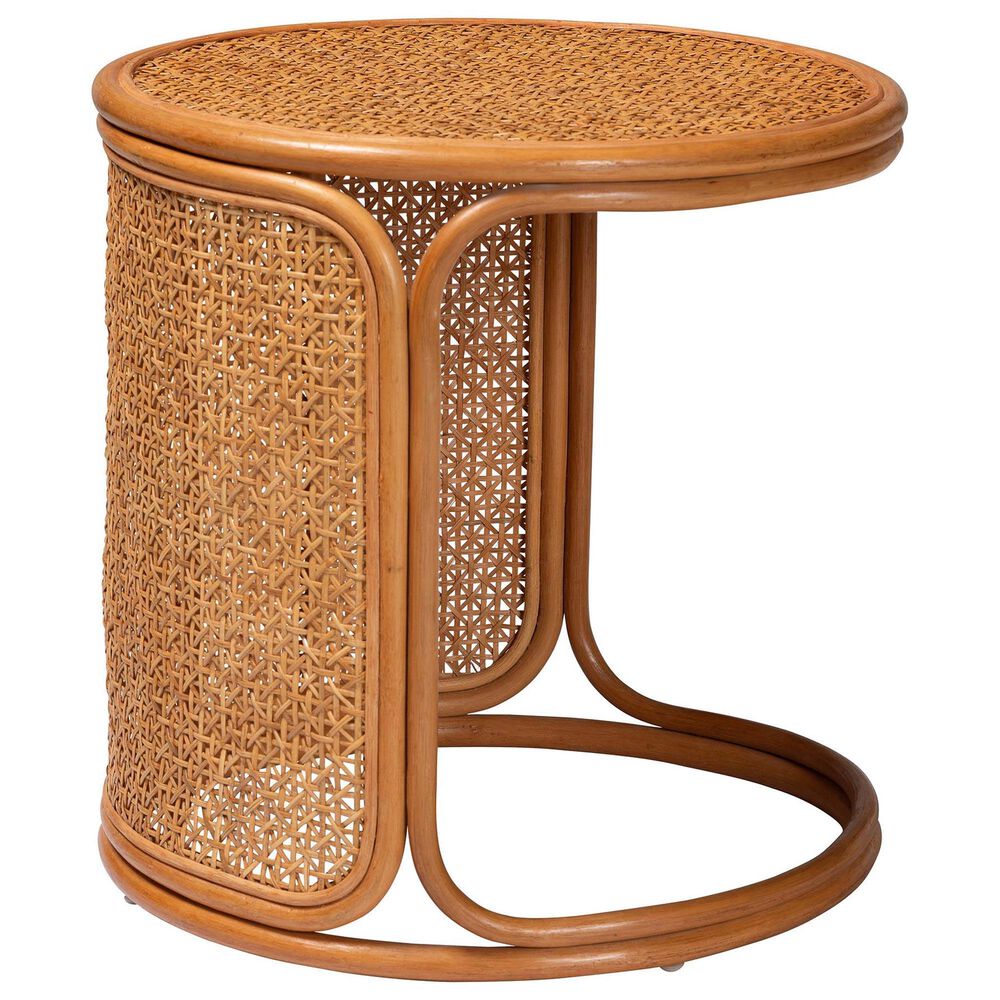 Baxton Studio Eldon Large End Table in Light Honey, , large