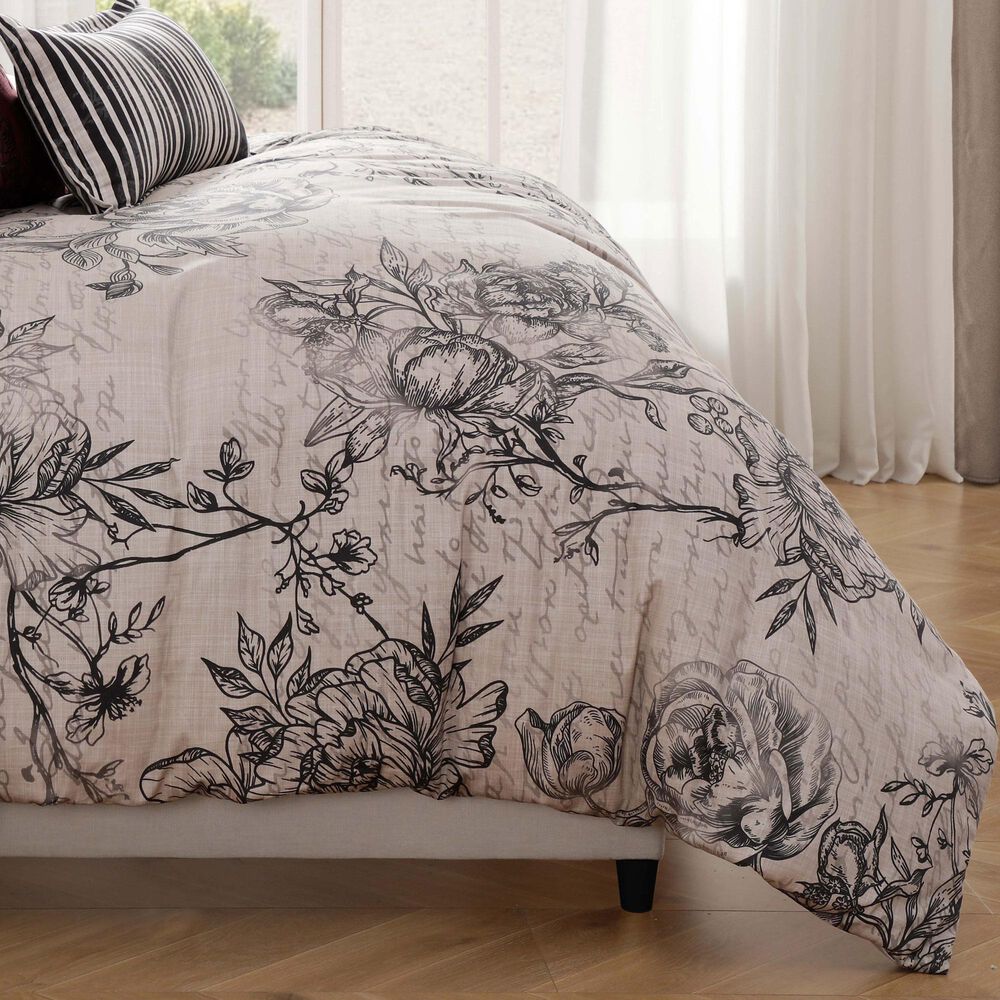 Bebejan 5-Piece Queen French Linen Comforter Set in Tan, , large