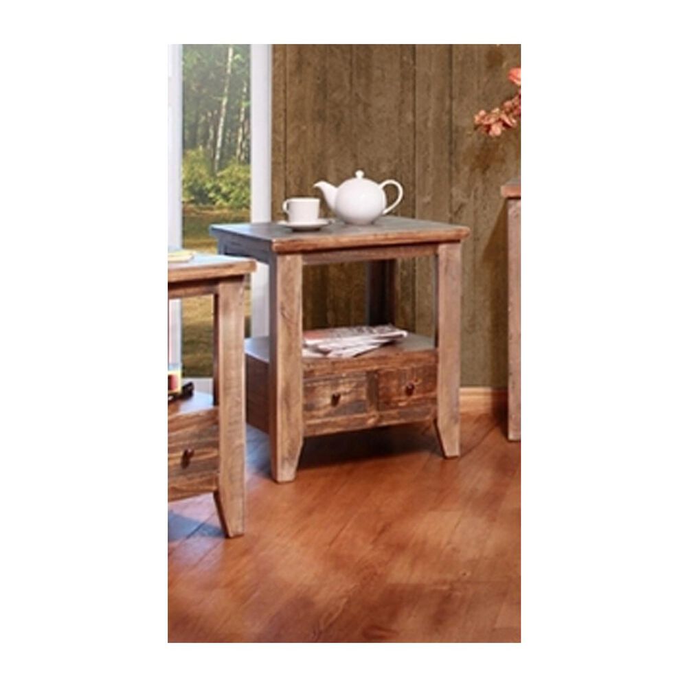 Fallridge Antique Collection 2-Drawer End Table in Multi-Step Lacquer, , large